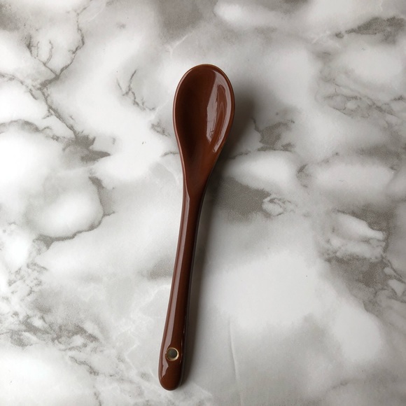 Milk Chocolate Brown Cafe Coffee Cup with a Built-In Matching Spoon - Picture 8 of 8